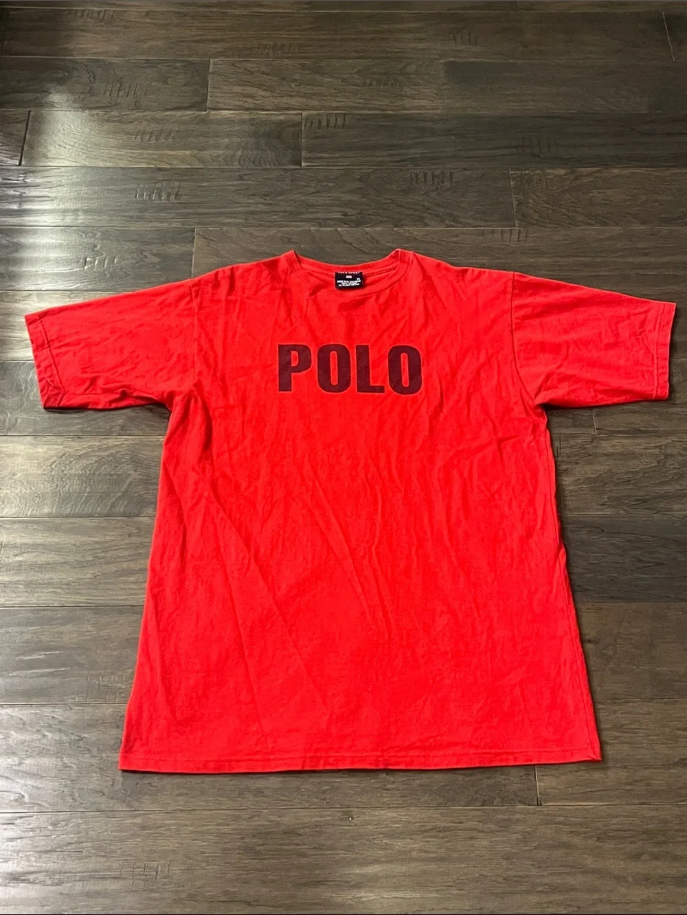 Polo Sport Ralph Lauren Vintage Spell Out T Shirt Red Mens Size XL